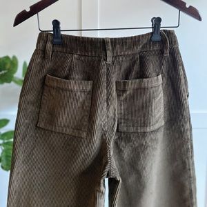 Olive Corduroy Wide Leg Pants